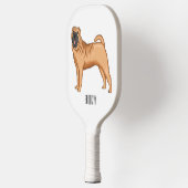 Chinese Shar-Pei cartoon illustratie Pickleball Paddle (Links)