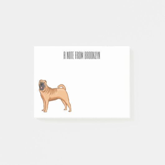 Chinese Shar-Pei cartoon illustratie Post-it® Notes (Voorkant)