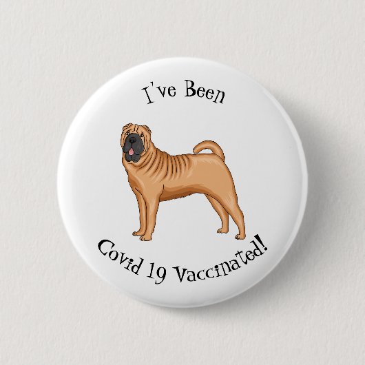 Chinese Shar-Pei cartoon illustratie Ronde Button 5,7 Cm (Voorkant)
