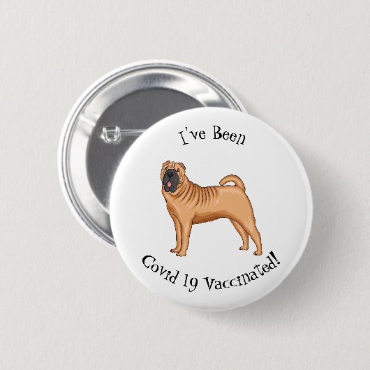 Chinese Shar-Pei cartoon illustratie Ronde Button 5,7 Cm (Voorkant /achterkant)