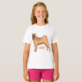 Chinese Shar-Pei cartoon illustratie T-shirt (Voorkant volledig)