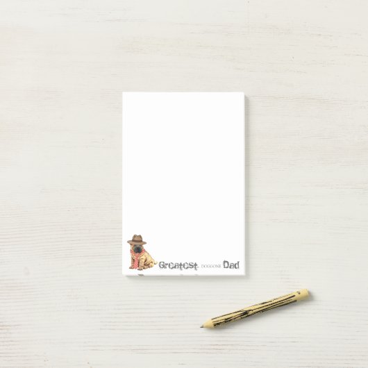 Chinese Shar-Pei Dad Post-it® Notes (Op bureau)