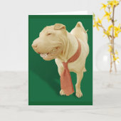 CHINESE SHAR PEI DOG BIRTHDAY KAART VOOR HEM (Gele Bloem)