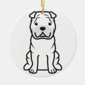 Chinese Shar-Pei Dog Cartoon Keramisch Ornament (Voorkant)