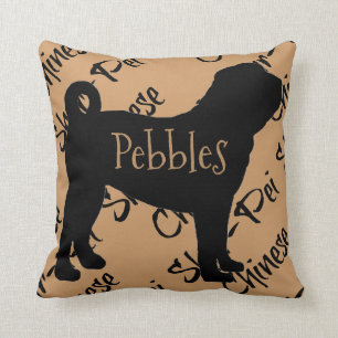 Chinese Shar-Pei Dog Silhouette Custom Kussen