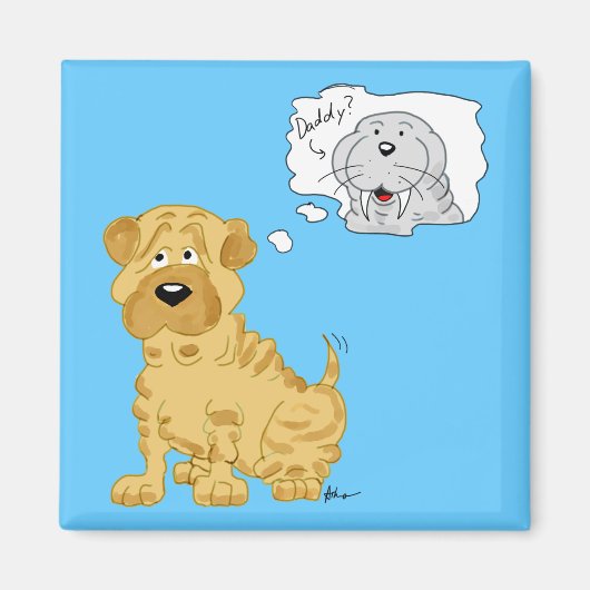 Chinese Shar-Pei en Walrus Magnet (Voorkant)