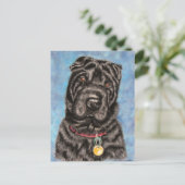 Chinese Shar-Pei Hondenkunst - Tia Briefkaart (Staand voorkant)