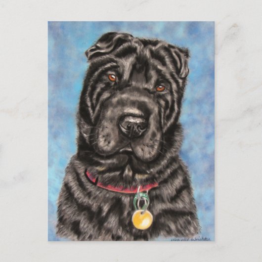 Chinese Shar-Pei Hondenkunst - Tia Briefkaart (Voorkant)