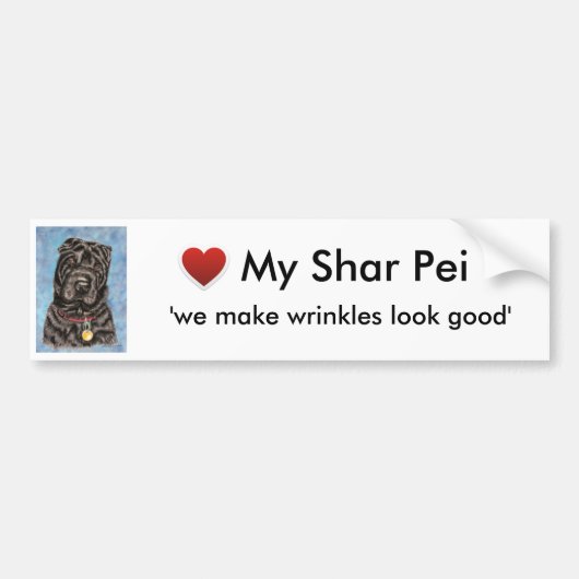 Chinese Shar-Pei Hondenkunst - Tia Bumpersticker (Voorkant)