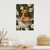Chinese Shar Pei In Badposter, Grappige Hond Poster (Keuken)