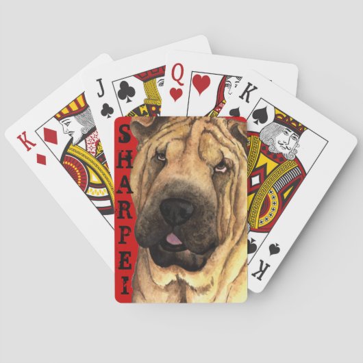 Chinese shar-Pei-kleurenbankkaarten Pokerkaarten (Achterkant)