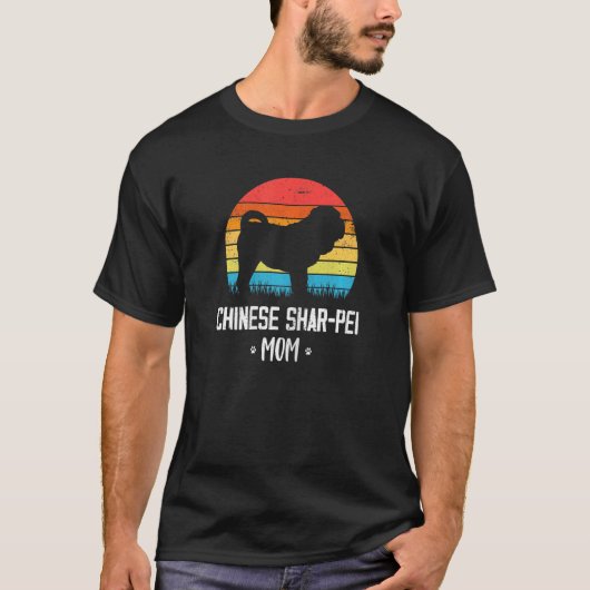 Chinese Shar-Pei Mam Retro T-shirt (Voorkant)