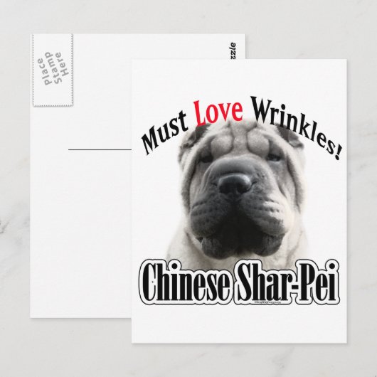 Chinese Shar-Pei moet van rimpels houden Briefkaart (Voorkant / Achterkant)