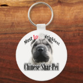 Chinese Shar-Pei moet van rimpels houden Sleutelhanger (Voorkant)