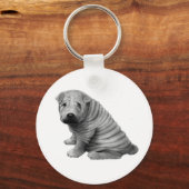 CHINESE SHAR-PEI: PENCIL REALISME: DOG SLEUTELHANGER (Voorkant)