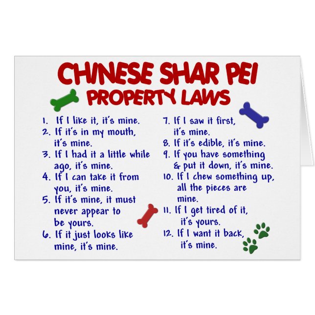 CHINESE SHAR PEI Property Laws 2 (Voorkant Horizontaal)