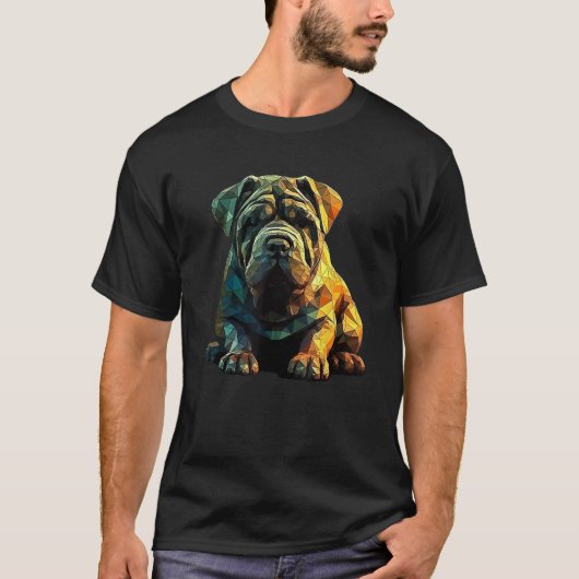 Chinese Shar Pei Puppy Dog Pop Art T-shirt (Voorkant)