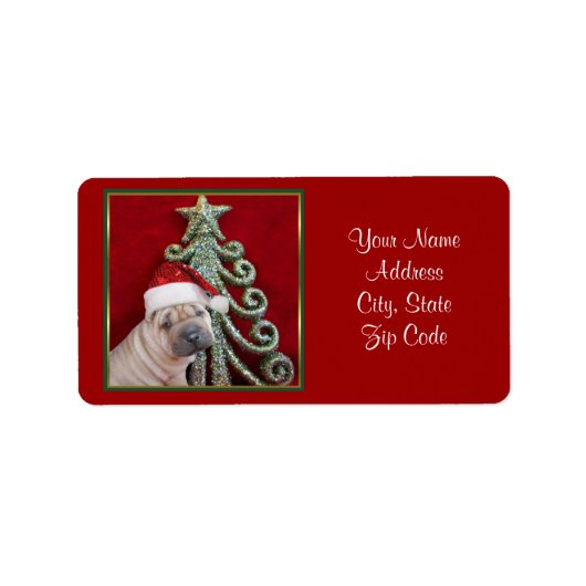 Chinese shar pei puppy etiket (Voorkant)