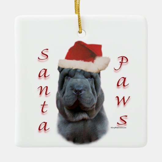 Chinese Shar-Pei Santa Paws Keramisch Ornament (Voorkant)