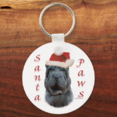 Chinese Shar-Pei Santa Paws Sleutelhanger (Voorkant)