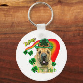 Chinese Shar-Pei St. Patrick's Day Sleutelhanger (Voorkant)
