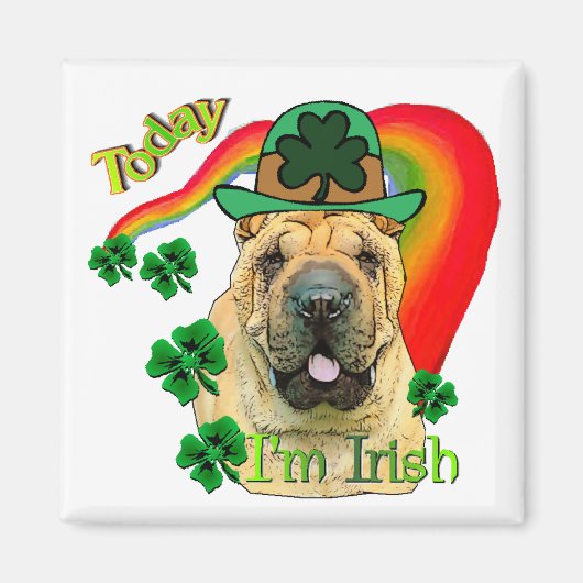 Chinese Shar-pei St. Pattys Magneet (Voorkant)