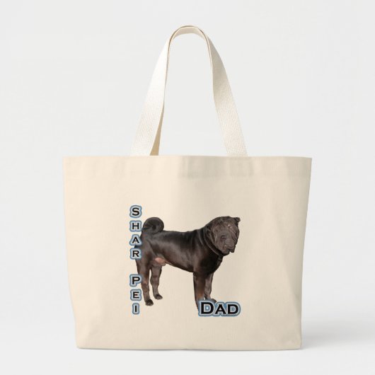 Chinese Shar Pei Vader 4 Grote Tote Bag (Voorkant)