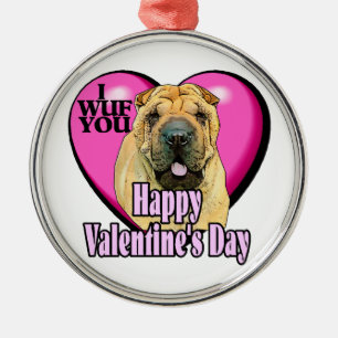 Chinese Shar-Pei Valentijnsdag Metalen Ornament