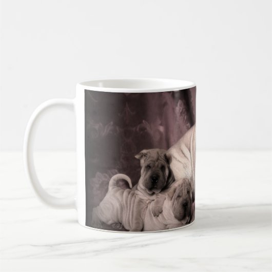  Chinese Shar Pei Wrinkles, puppy Dogs Koffiemok (Links)