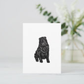 Chinese Shar Pei - zwart Briefkaart (Staand voorkant)