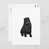 Chinese Shar Pei - zwart Briefkaart (Voorkant / Achterkant)