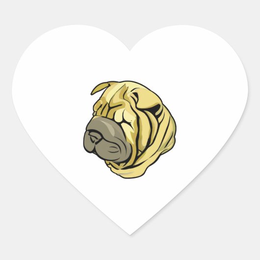 Chinese Sharpei Hond Bruin Shar Pei Hart Sticker (Voorkant)