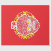 Chinese Shio Monkey Cadeaupapier (Vlak)