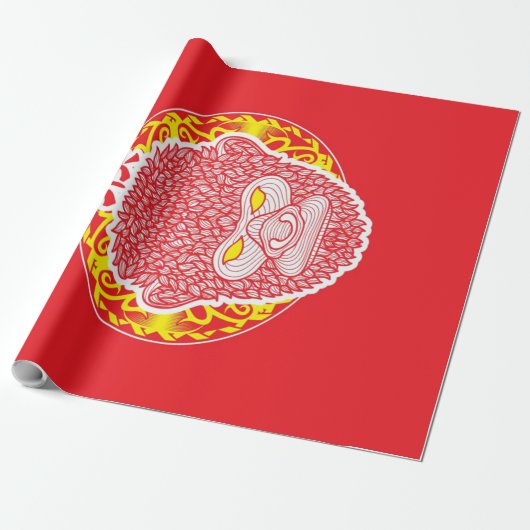 Chinese Shio Monkey Cadeaupapier (Uitgerold)