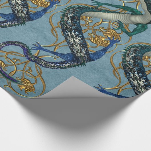 Chinese sierdraak cadeaupapier (Hoek)