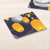 Chinese Sky Lantern Kartonnen Onderzetters (Schuin)