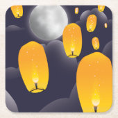 Chinese Sky Lantern Kartonnen Onderzetters (Voorkant)