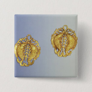 Chinese slangen, 17 gevergd karaat vierkante button 5,1 cm