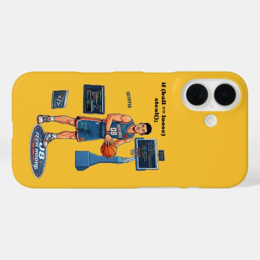 Chinese software-engineer die basketbal speelt URM Case-Mate iPhone Case (Achterkant (horizontaal))