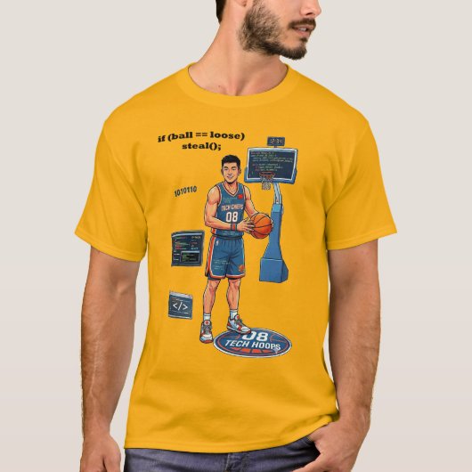 Chinese software-engineer die basketbal speelt URM T-shirt (Voorkant)