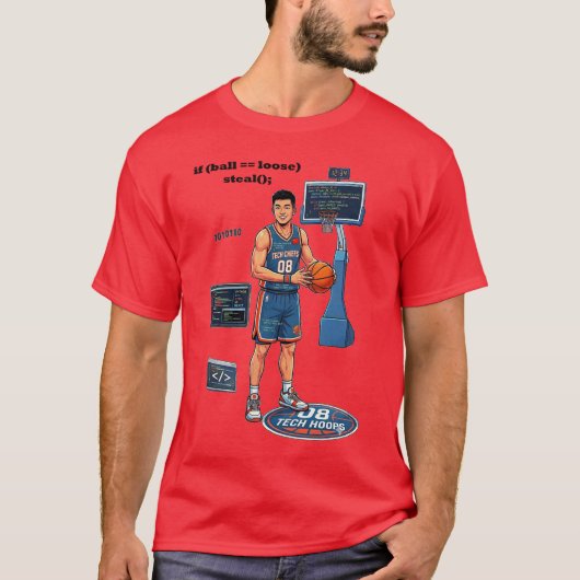 Chinese software-engineer die basketbal speelt URM T-shirt (Voorkant)