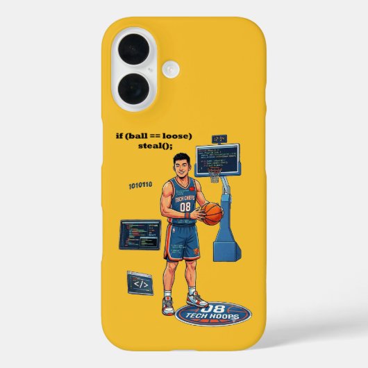 Chinese Software Engineer Playing Basketball URM Case-Mate iPhone Case (Achterkant)
