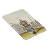 Chinese soldaat in volledige gevechtsjurk, illustr magneet (Rechterzijde)