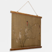 Chinese Song Dynasty Paraket over abrikozenbomen Hangend Wandkleed (Gebogen)
