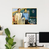 Chinese-Sovjet Propagandaposter, Vintage Vrede Poster (Thuiskantoor)