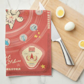 Chinese Space Administration Commorative Tea Towl Theedoek (Quarter Fold)