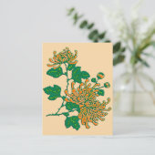 Chinese spinchrysanten - licht sinaasappel briefkaart (Staand voorkant)