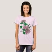 Chinese spinchrysanthema - koraalroze t-shirt (Voorkant volledig)