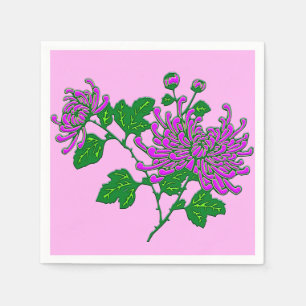 Chinese spinchrysanthema - lavendel servet
