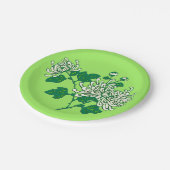 Chinese spinchrysanthema - roomwit papieren bordje (Gekanteld)